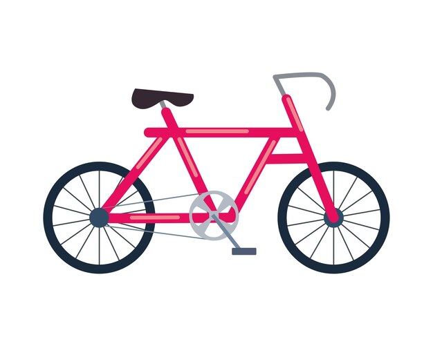 icono aislado de transporte de bicicletas rojo