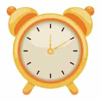 Vector gratuito icono de alarma de reloj dorado aislado