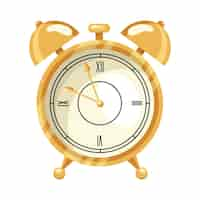 Vector gratuito icono de alarma de reloj dorado