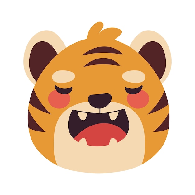 Vector gratuito icono de animal tigre diseño aislado