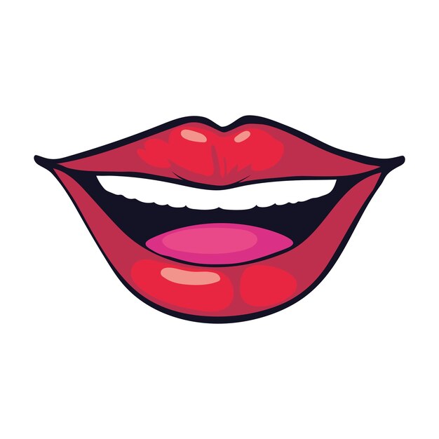 icono de arte pop de boca aislado