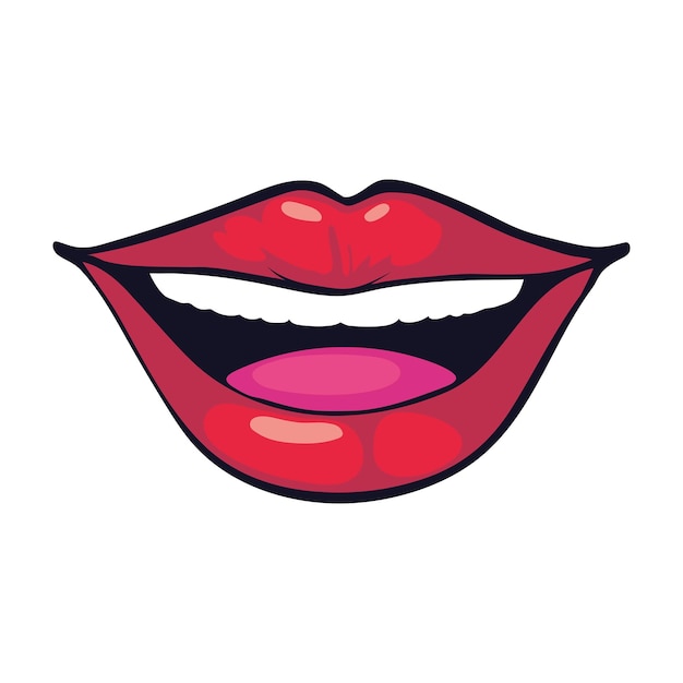 icono de arte pop de boca aislado