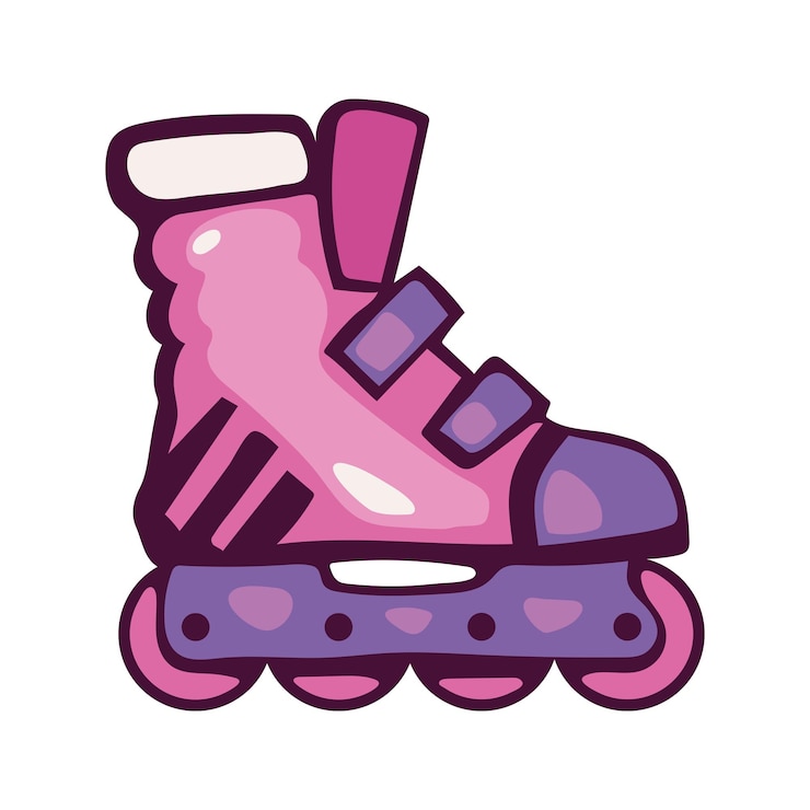 Vector gratuito icono de arte pop de skate rosa aislado