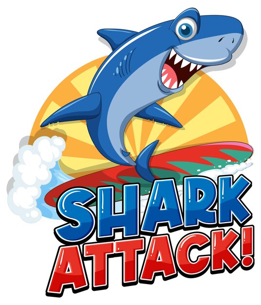 Icono de ataque de tiburón con surf de tiburones