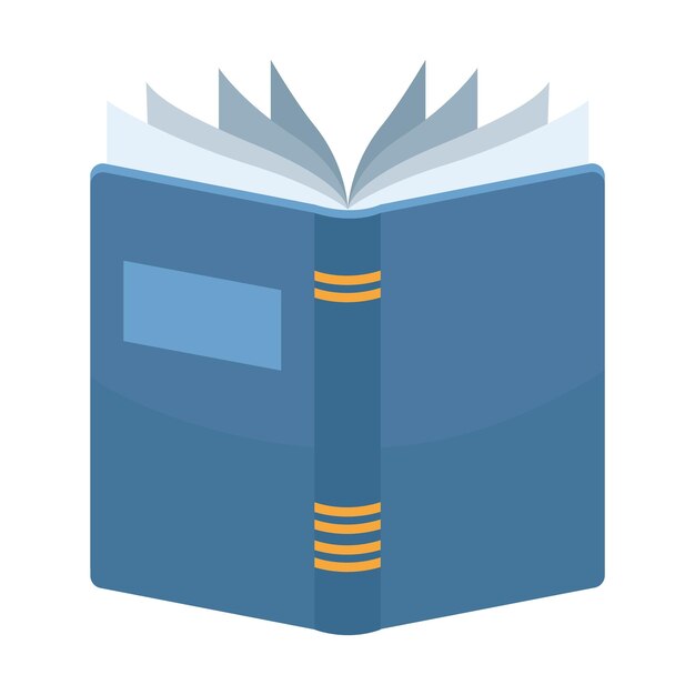 icono de biblioteca de libro abierto azul