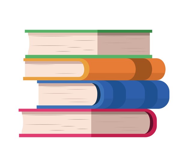 Icono de biblioteca de libros de texto de pila