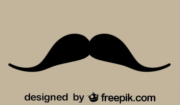 Icono de bigote retro negro