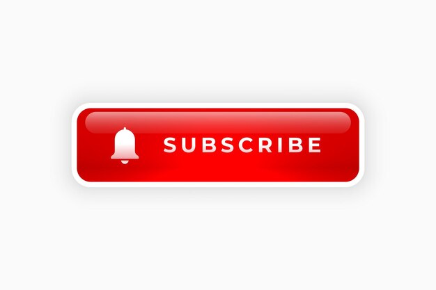 icono de botón de suscripción rojo para las redes sociales