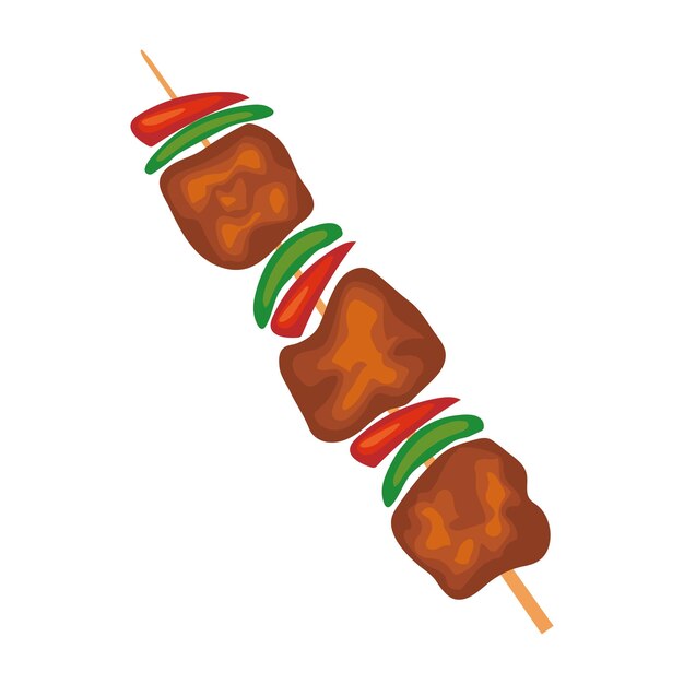 Icono de brocheta a la parrilla diseño aislado