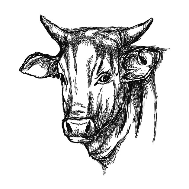 Icono de cabeza de animal de granja de vaca