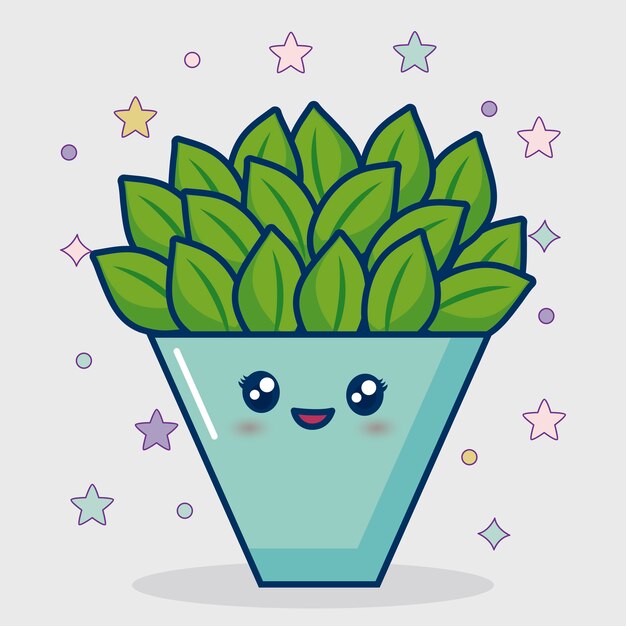 Icono de cactus kawaii