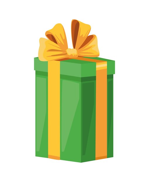 icono de caja de regalo verde presente