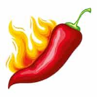 Vector gratuito icono de calor gourmet de pimienta picante aislado