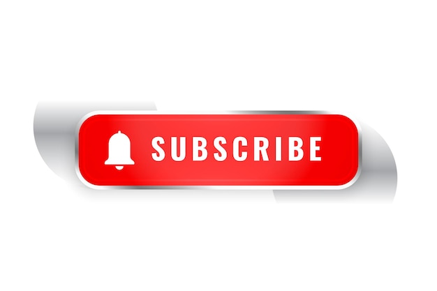 icono de campana de suscripción roja para el canal o la página