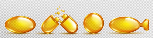 icono de cápsula de pescado de píldora de vitamina de aceite aislado 3d