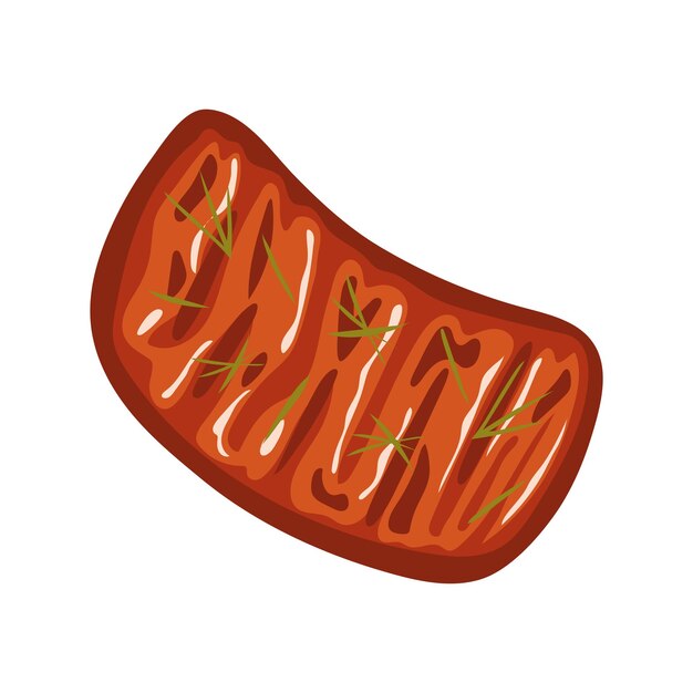 Icono de carne a la parrilla diseño aislado