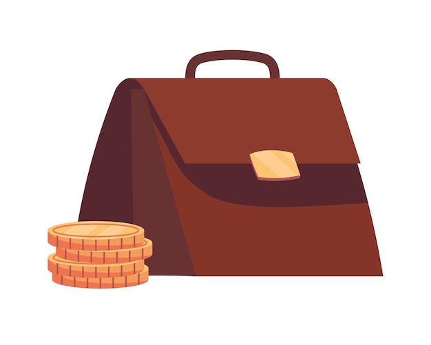 Vector gratuito icono de cartera de negocios y dinero