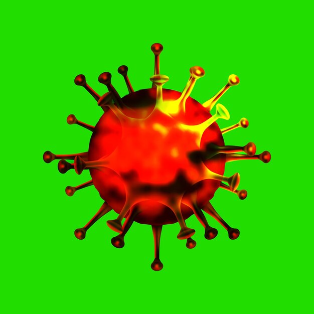 Icono de célula de bacterias de coronavirus 2019nCoV Nuevas bacterias de coronavirus Sin infección y detener los conceptos de coronavirus Célula de coronavirus peligrosa en China Ilustración vectorial aislada en fondo verde