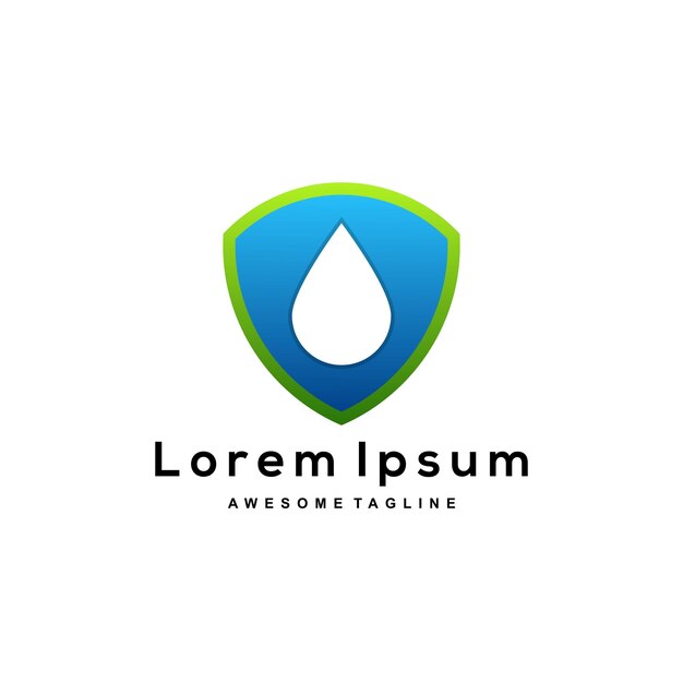 Icono de color de diseño de logotipo de agua de escudo