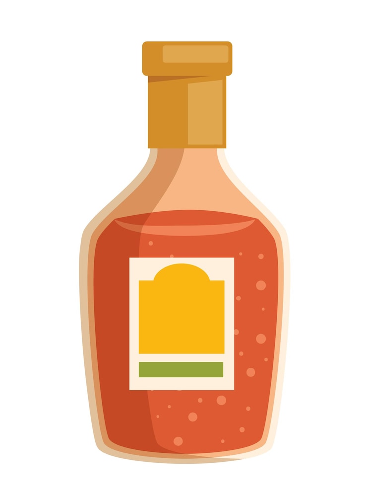 Vector gratuito icono de comida aislado de la botella de salsa