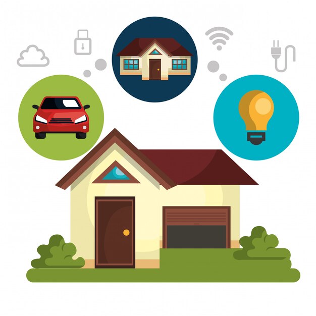 icono de conjunto de tecnología de hogar inteligente