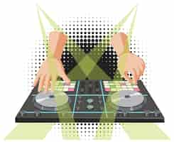 Vector gratuito icono de controlador de dj de música sobre fondo blanco