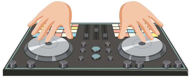Icono de controlador de DJ de música sobre fondo blanco