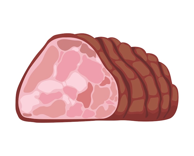 Vector gratuito icono de corte de carne de carnicero de jamón