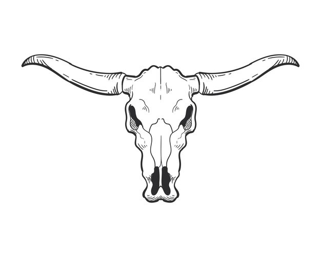 icono de cráneo de toro muerto vector aislado