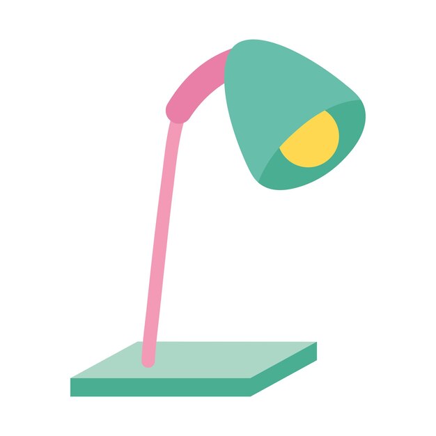 El icono de decoración de la lámpara de mesa vectorial plana está aislado