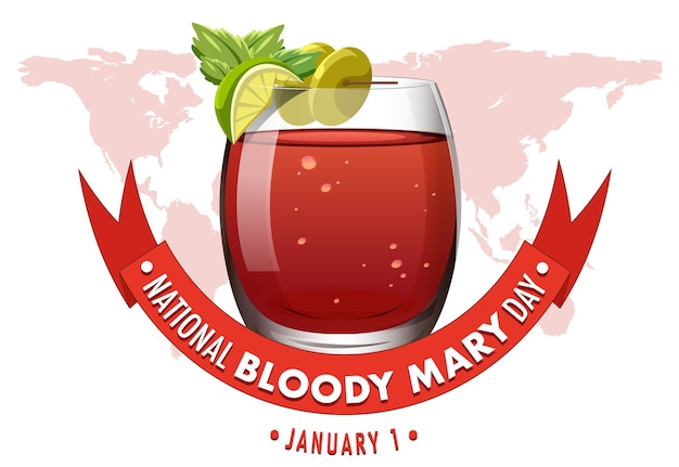 Vector gratuito icono del día nacional de bloody mary