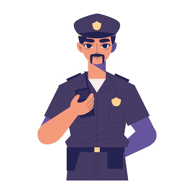 Vector gratuito icono del día del trabajo del hombre policía aislado