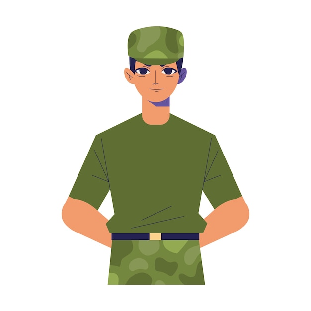 Vector gratuito icono del día del trabajo del hombre soldado aislado