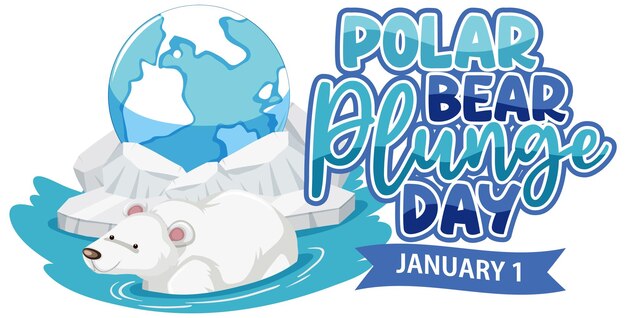 Icono del día de la zambullida del oso polar