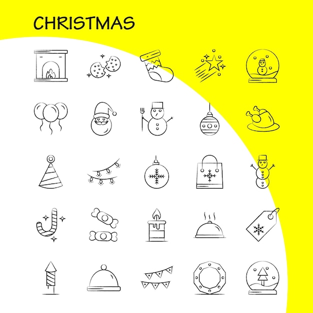 Vector gratuito icono dibujado a mano de navidad para impresión web y móvil