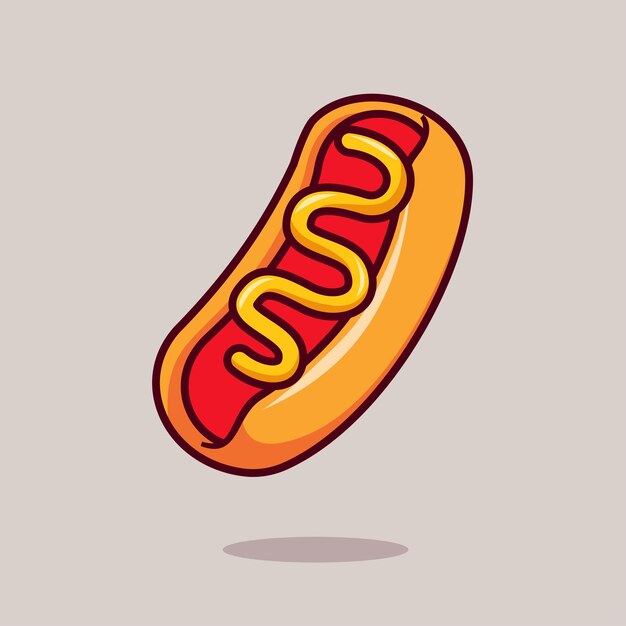 Icono de dibujos animados flotante de comida caliente Ilustración Icono de objeto de comida Icono de vector plano aislado