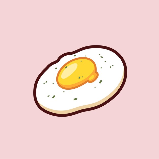 Icono de dibujos animados flotante de huevo frito Ilustración de alimento Icono de objeto Icono plano aislado