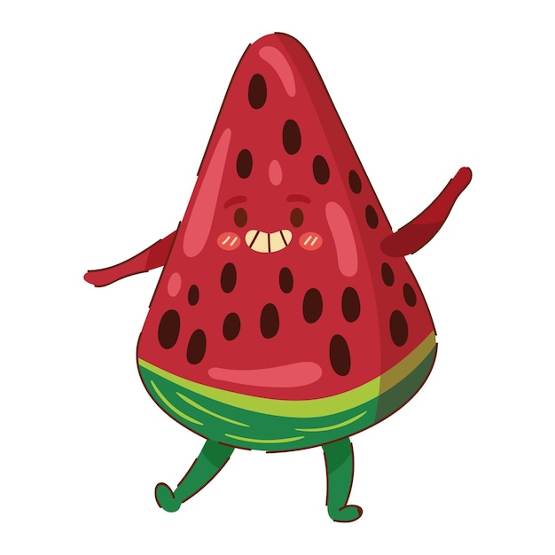 Icono de dibujos animados de frutas sandía kawaii