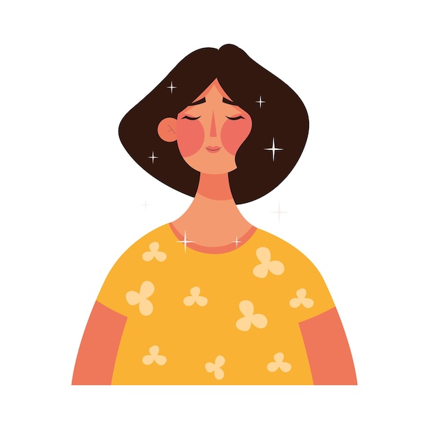 Vector gratuito icono de dibujos animados de personaje de mujer aislado