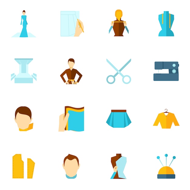 Vector gratuito icono de diseñador de ropa plana