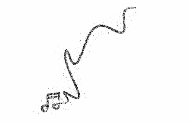 Icono de diseño de partículas de notas musicales, ilustración vectorial