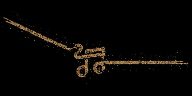 Icono de diseño de partículas de notas musicales, ilustración vectorial