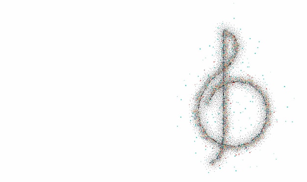 Icono de diseño de partículas de notas musicales, ilustración vectorial