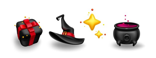 Icono de elemento mágico 3D Estrella amarilla y sorpresa