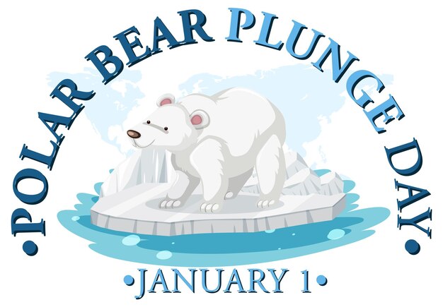 Ícono de enero del día de la zambullida del oso polar