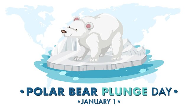 Ícono de enero del día de la zambullida del oso polar