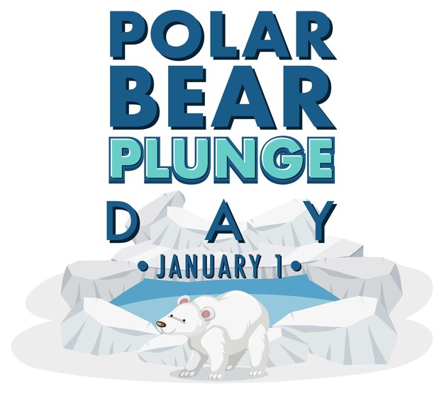 Ícono de enero del día de la zambullida del oso polar