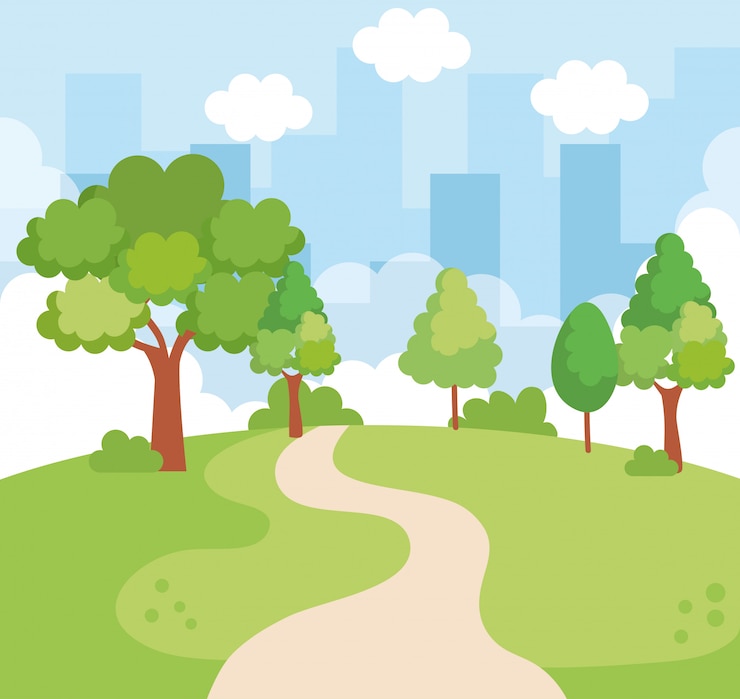 Vector gratuito icono de escena del parque del paisaje