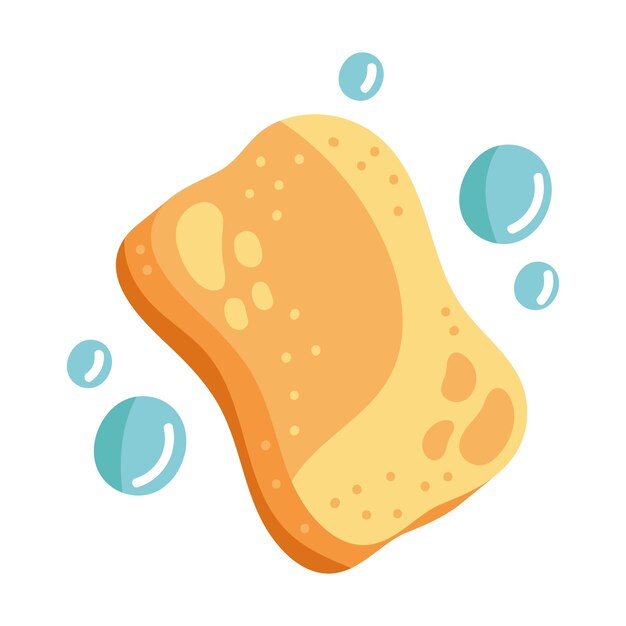 icono de esponja y burbujas