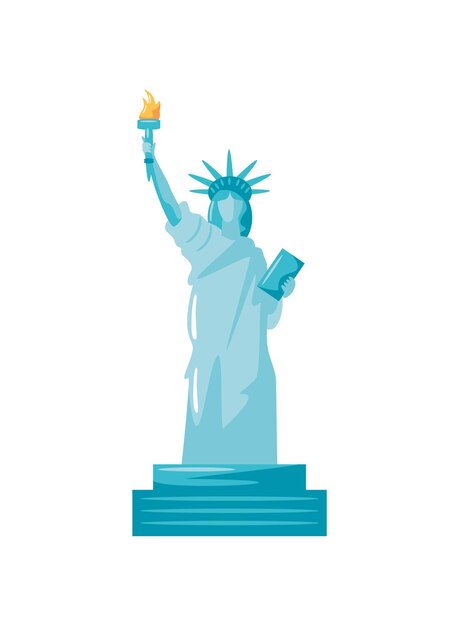 icono de la estatua de la libertad vector aislado
